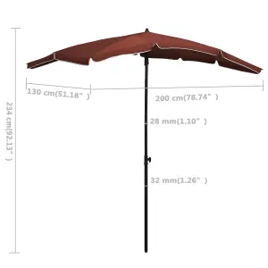 Berkfield Garden Parasol with Pole 200x130 cm Terracotta