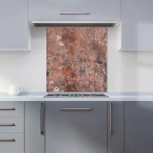 Terracotta Quartz Effect Premium Glass Kitchen Splashback W700mm x H650mm