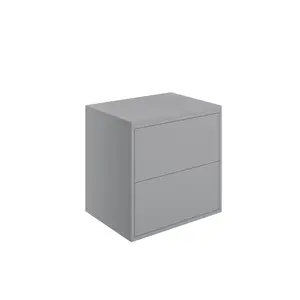 Grasmere Matt Grey Wall-mounted 2 Drawer Bathroom Cabinet (H) 588mm (W) 605mm