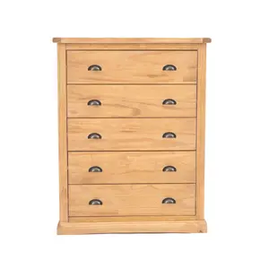 Lucca 5 Drawer Chest of Drawers Brass Cup Handle