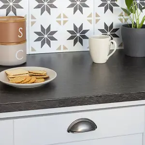 d-c-fix Black Slate Matt Self Adhesive Vinyl Wrap Film for Kitchen Worktops and Furniture 2m(L) 67.5cm(W)