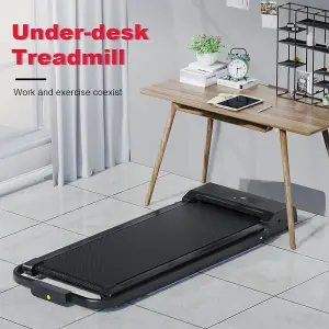 2 in 1 Folding Treadmill, Under Desk Electric Treadmill, Walking and Jogging for Home&Office(Black)