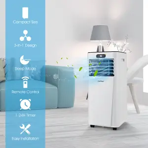 Costway 3-in-1 Mobile Air Conditioner 9000BTU Air Conditioner Fan Dehumidifier Remote Control Wifi