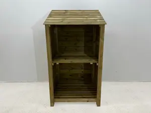 Wooden Premium Tongue & Groove Log Store (W-99cm, H-180cm, D-88cm) With Kindling Shelf