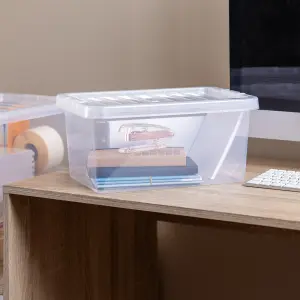 Wham Crystal Clear Rectangular 11L Medium Plastic Stackable Storage box with Lid