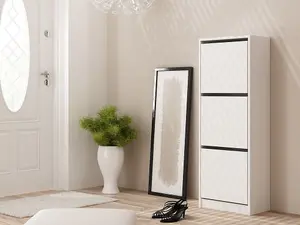 B3 Betsi Shoe Cabinet White - Durable and Stylish