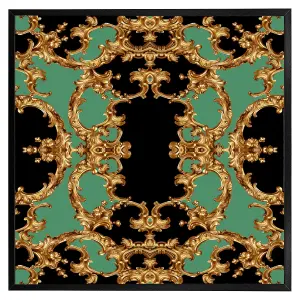 Black & green baroque (Picutre Frame) / 20x20" / Black