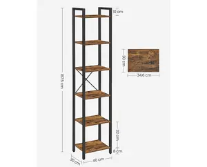 Garden Store Direct 6 Tier Rustic Brown Bookcase