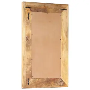 Berkfield Hand-Carved Mirror 80x50x2.6 cm Solid Mango Wood