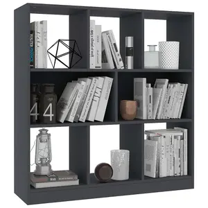 Berkfield Book Cabinet Grey 97.5x29.5x100 cm Engineered Wood