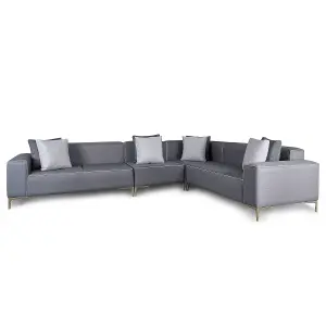 Emelda Grace Cloud Rectangle Corner Sofa - Right Hand - Dark Grey