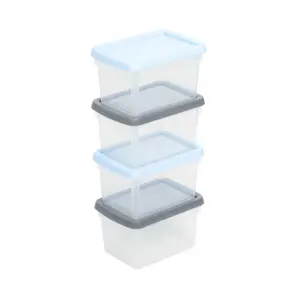 8 Small Storage Boxes With Lids 1.5L Stackable Hobby Craft Box 18 x 12.5 x 10.5cm