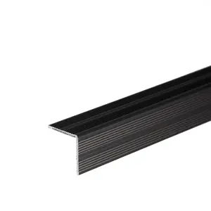 Self-adhesive anodised aluminium anti non slip stair edge nosing trim 900mm x 25mm x 25mm A40 black