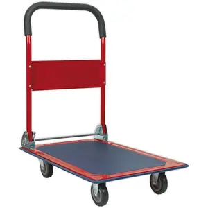 Heavy-Duty 150kg Rigid Platform Truck with Folding Handles and Rubberised Deck