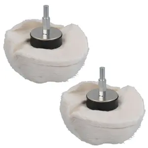 Dome Domed Final Finishing Polishing Mop 110mm Wide Soft Grade Cotton 2pk