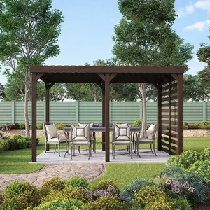 Shade Pergola - Wood - L240 x W420 cm - Rustic Brown