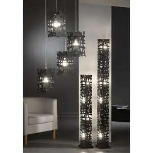 Luminosa Foresta 6 Light Floor Lamp, Black