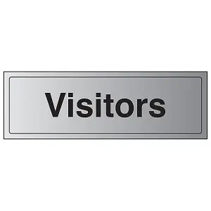 Visitors - General Door / Wall Sign - Rigid Plastic - 300x100mm (x3)