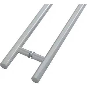 EAI Guardsman Back To Back Entrance Inline Pull Handles - 1800x32mm 1600mm Bolt Centres - Satin Stainless Steel