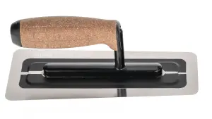 Toolty Flexible Venetian Trowel with Cork Handle on Aluminium Foot 240mm for Plastering Rendering Smoothing DIY