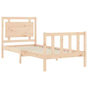 Berkfield Bed Frame with Headboard 90x200 cm Solid Wood