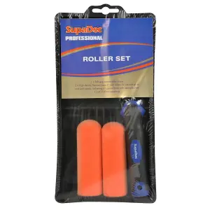 SupaDec Foam Paint Roller Set Orange/Black (4in)