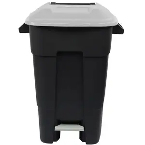 100 Litre Wheelie Bin with Foot Pedal - Grey Lid