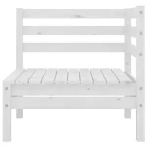 3 Piece Garden Lounge Set White Solid Pinewood