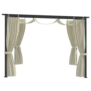 Berkfield Gazebo with Curtains 3x3 m Cream Steel