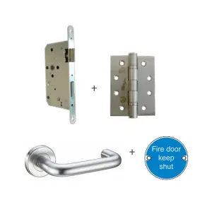 UAP Firemongery Latch Pack Satin Stainless Steel