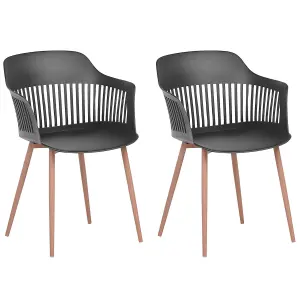 Set of 2 Dining Chairs BERECA Black