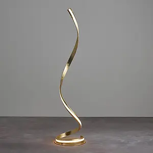 Luminosa Aria Integrated Led Floor Lamp Gold Leaf, White Acrylic