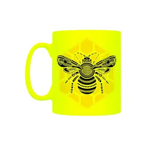 Grindstore Graphic Bee Mug Neon Yellow/Black (One Size)