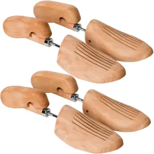 Shoe Stretcher 2 Pairs - made of lotus wood, for women's and men's shoes - brown