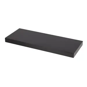 GoodHome Cusko Gloss black Rectangular Floating shelf (L)80cm x (D)23.5cm