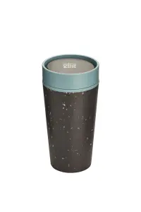 Circular Coffee Cup 12oz Black & Faraway Blue