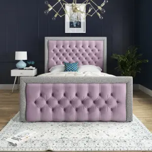 DS Living Cheltenham Glitter and Velvet Upholstered King Size Bed Frame 5FT