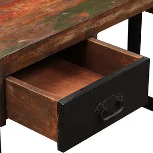 Berkfield Desk with 2 Drawers Solid Reclaimed Wood 120x50x76 cm