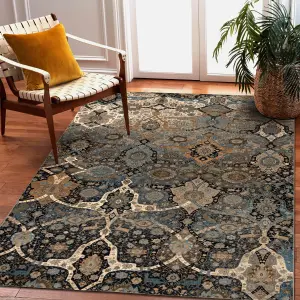 Wool carpet OMEGA Kirman oriental - cognac 200x300 cm