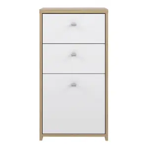 Best Chest Storage Cabinet 2 Drawers 1 Door in Artisan Oak/White