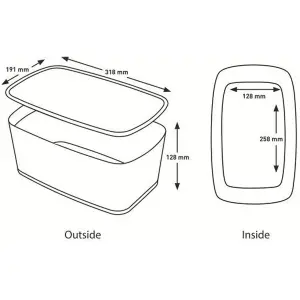 Leitz MyBox White Grey 4-Pack Large Storage Box with Lid A4 18 Litre