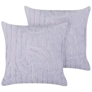 Set of 2 Cushions TELLIMA Cotton 45 x 45 cm Abstract Violet