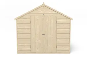 Forest Garden Overlap 10x8 ft Apex Wooden 2 door Shed with floor & 4 windows - Assembly service included