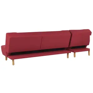 Right-Hand Corner Sofa ALSTEN Red Fabric Right Hand