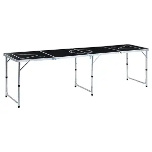 Folding Pong Table Flexible and Height Adjustable 240 cm Black