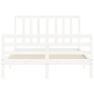 Berkfield Bed Frame with Headboard White 120x200 cm Solid Wood