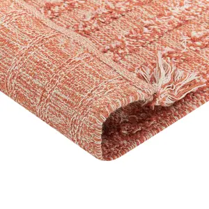 Cotton Area Rug 140 x 200 cm Orange MUGLA