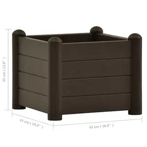 Berkfield Garden Raised Bed PP Mocha 43x43x35 cm