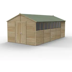 Beckwood 10x20 Apex Shed - 8 Windows - Double Door