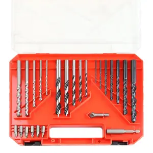 300pc HSS Wood Masonry Drill Screwdriver Bit And Wall Plugs Bit Holder Case Set